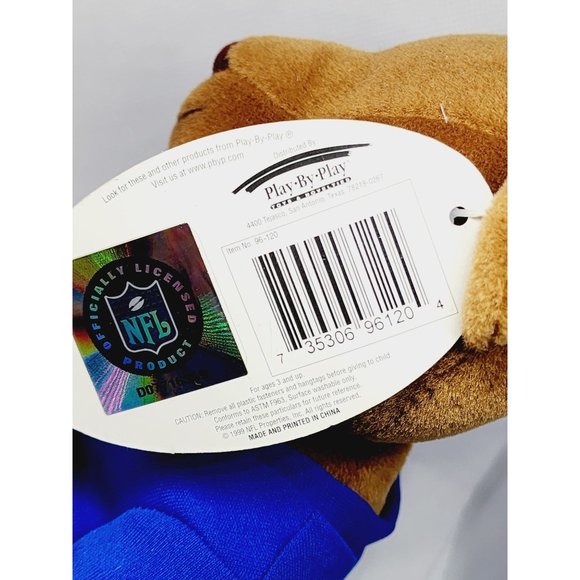 Vintage 1999 Play By Play NFL New England Patriots Stuffed Bear Mascot - Collect - Picture 8 of 15